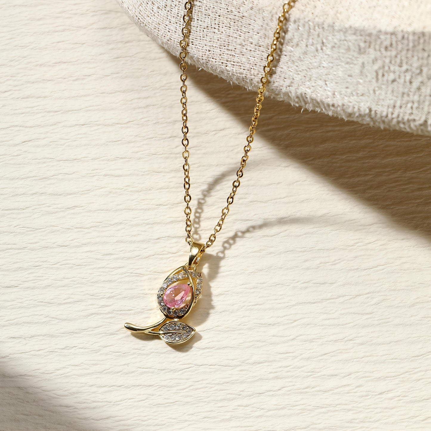 Rosy Dew Necklace by GLEAMY