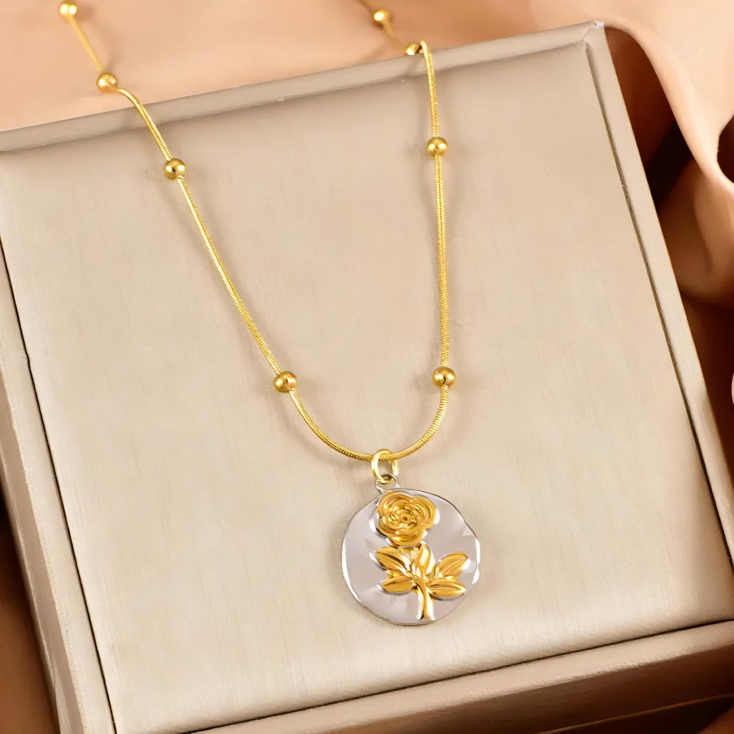 Gulaabo Gold Necklace by GLEAMY