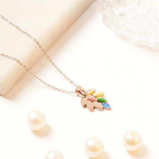 Colorful leaves Necklace by GLEAMY