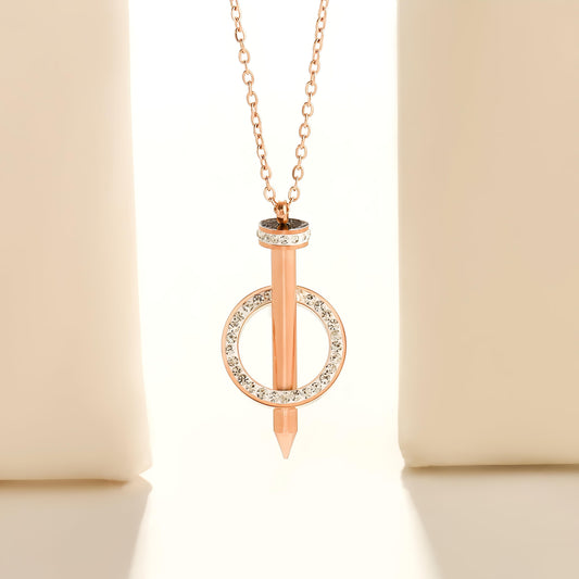 Seoul Cityscape Necklace - Rose Gold by GLEAMY