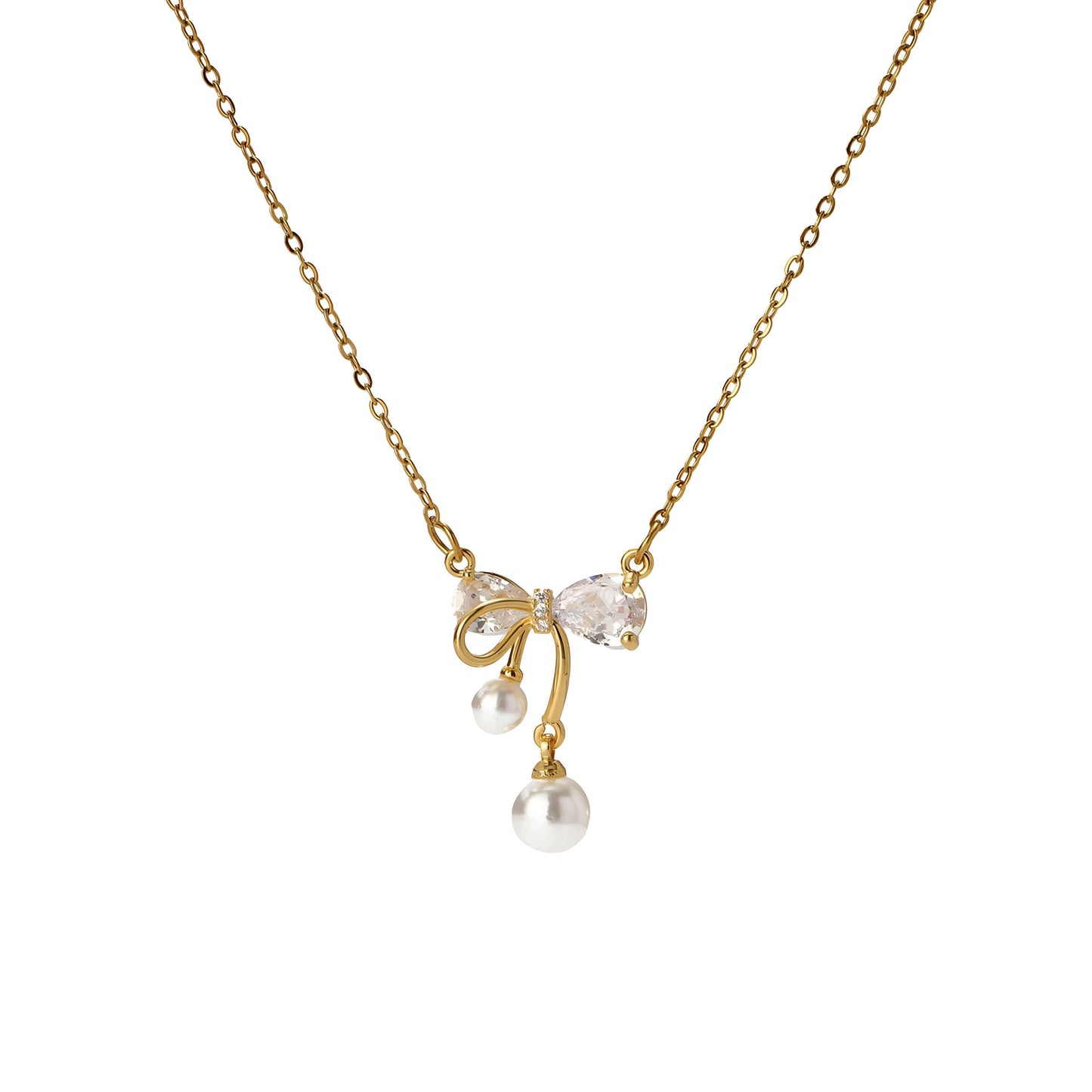 Solace Crystal & Pearl Pendant by GLEAMY