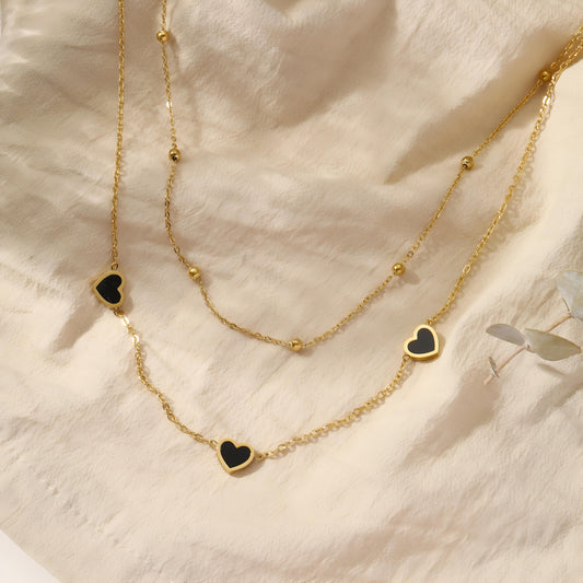 Love in Layers Golden Necklace by GLEAMY