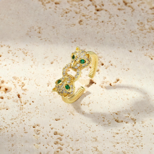 Fierce Feline Ring by GLEAMY
