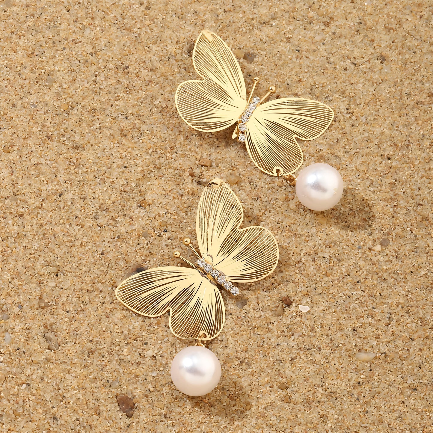 Buttery Pearl Luxury Gold Earring by GLEAMY