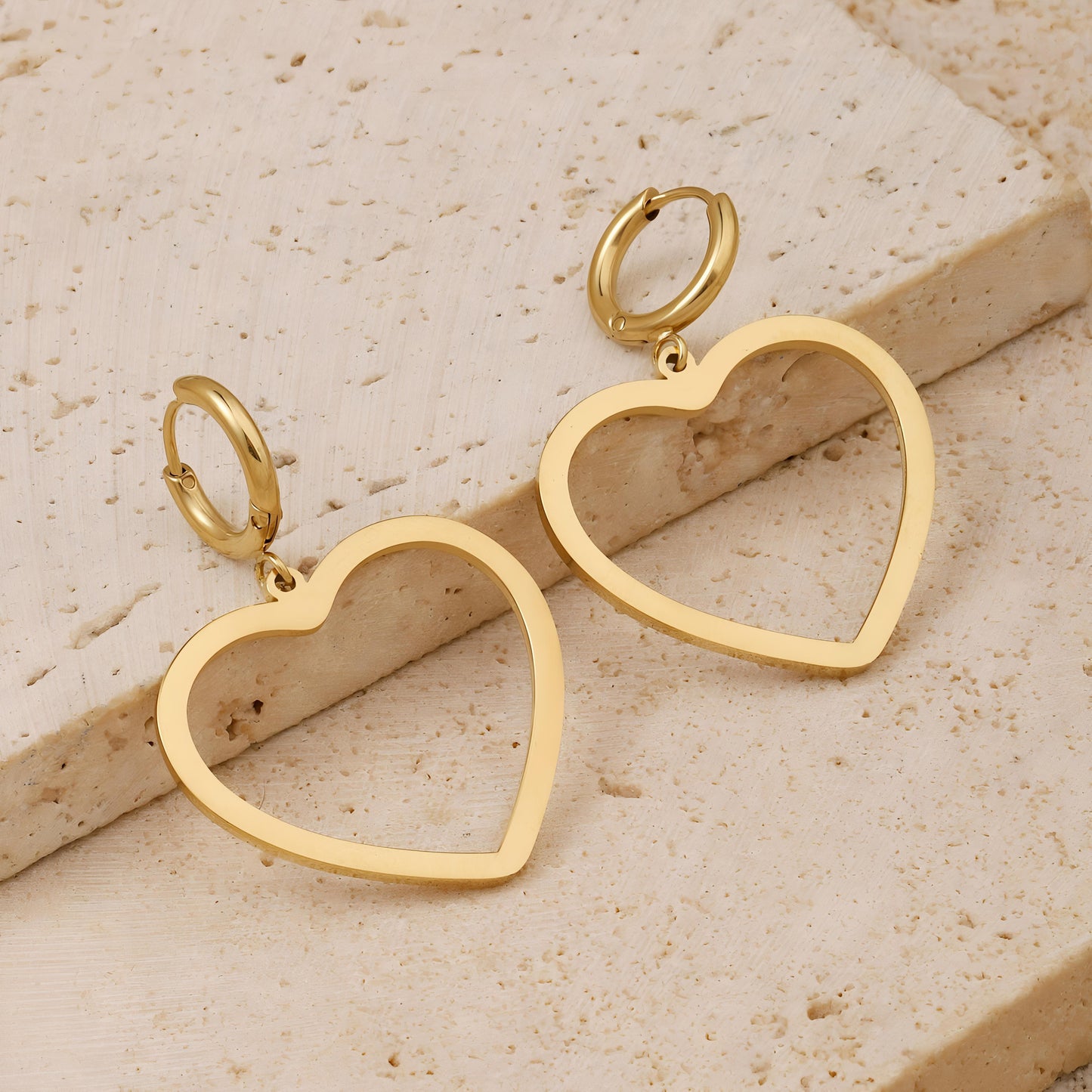Euphoric Heart Gold Earring by GLEAMY