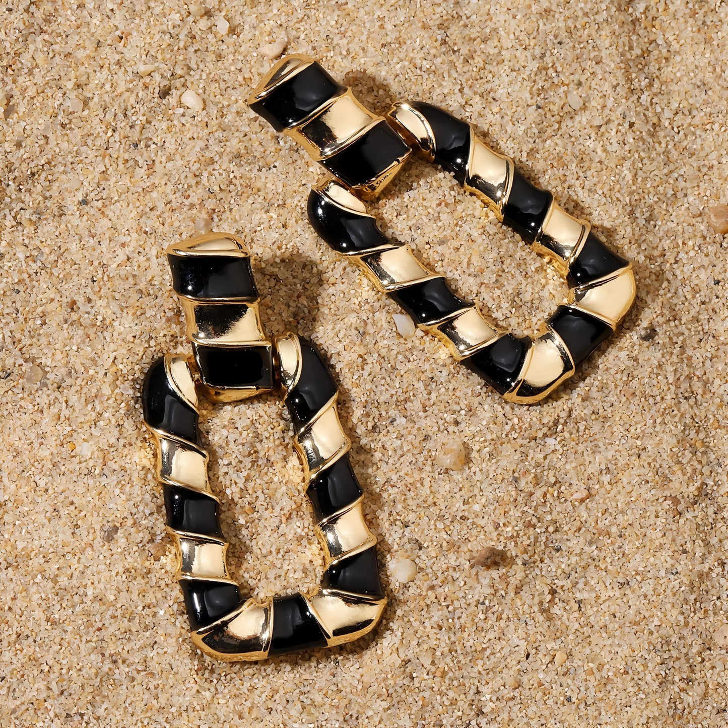 Gleaming Black Luxury Gold Earring by GLEAMY