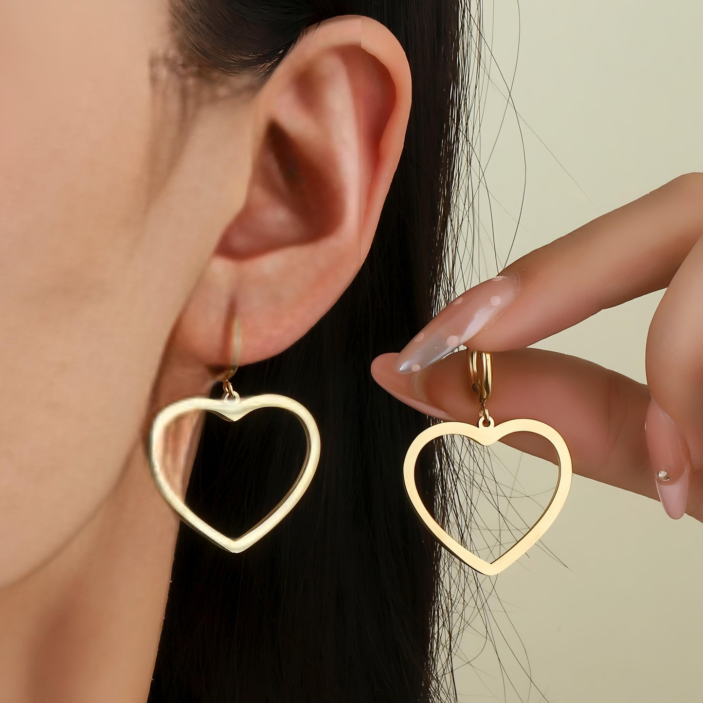 Euphoric Heart Gold Earring by GLEAMY