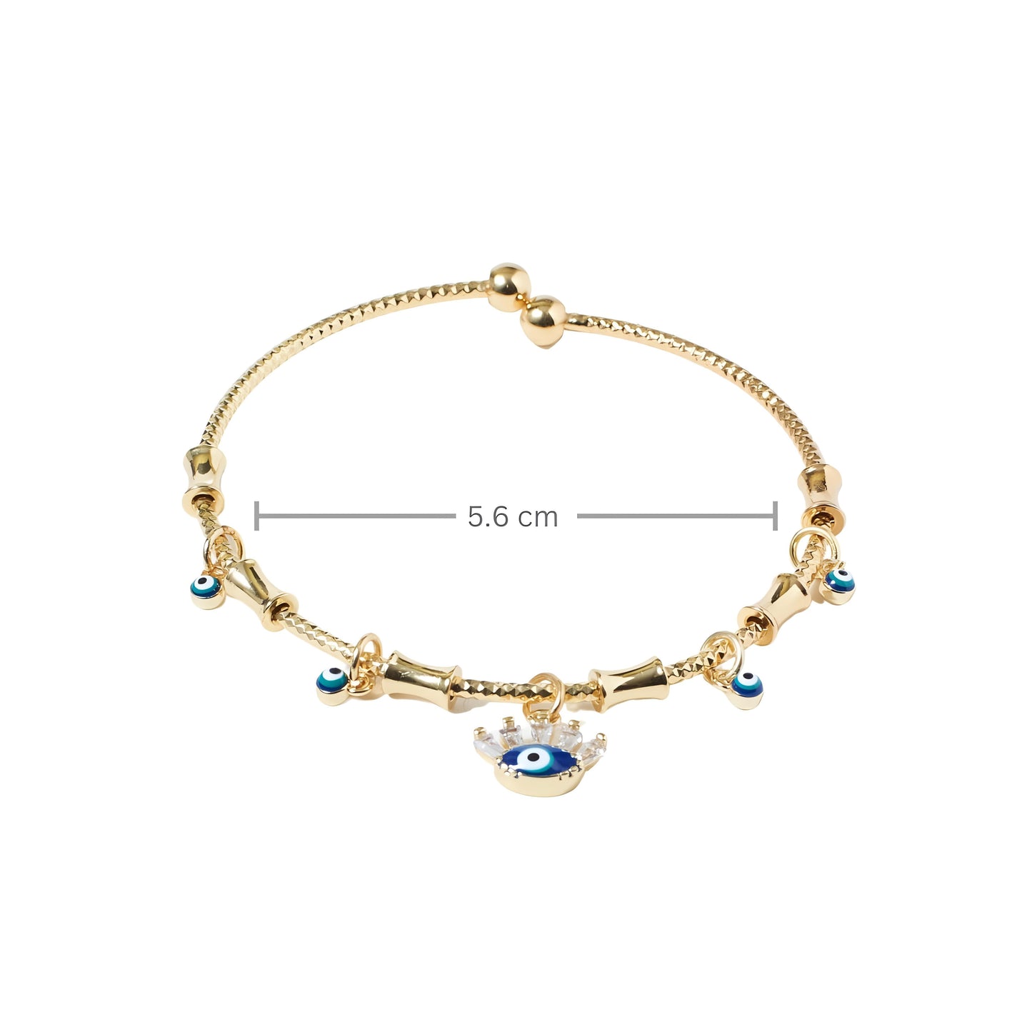 Chic Evil Eye Tassel Bangle By Gleamy