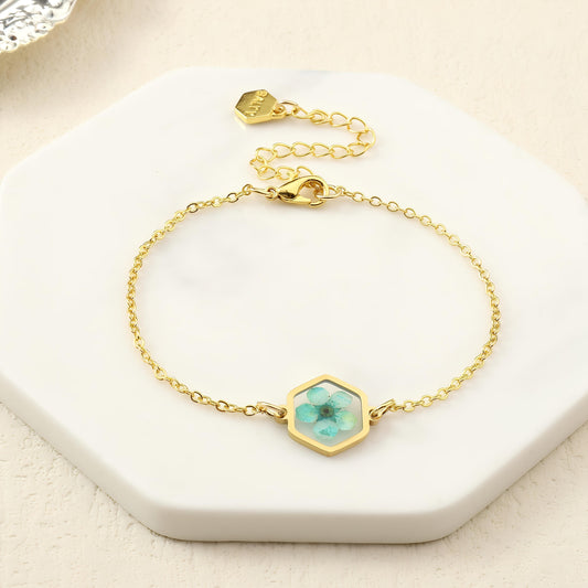 Blue Moon Resin Gold Bracelet by Gleamy