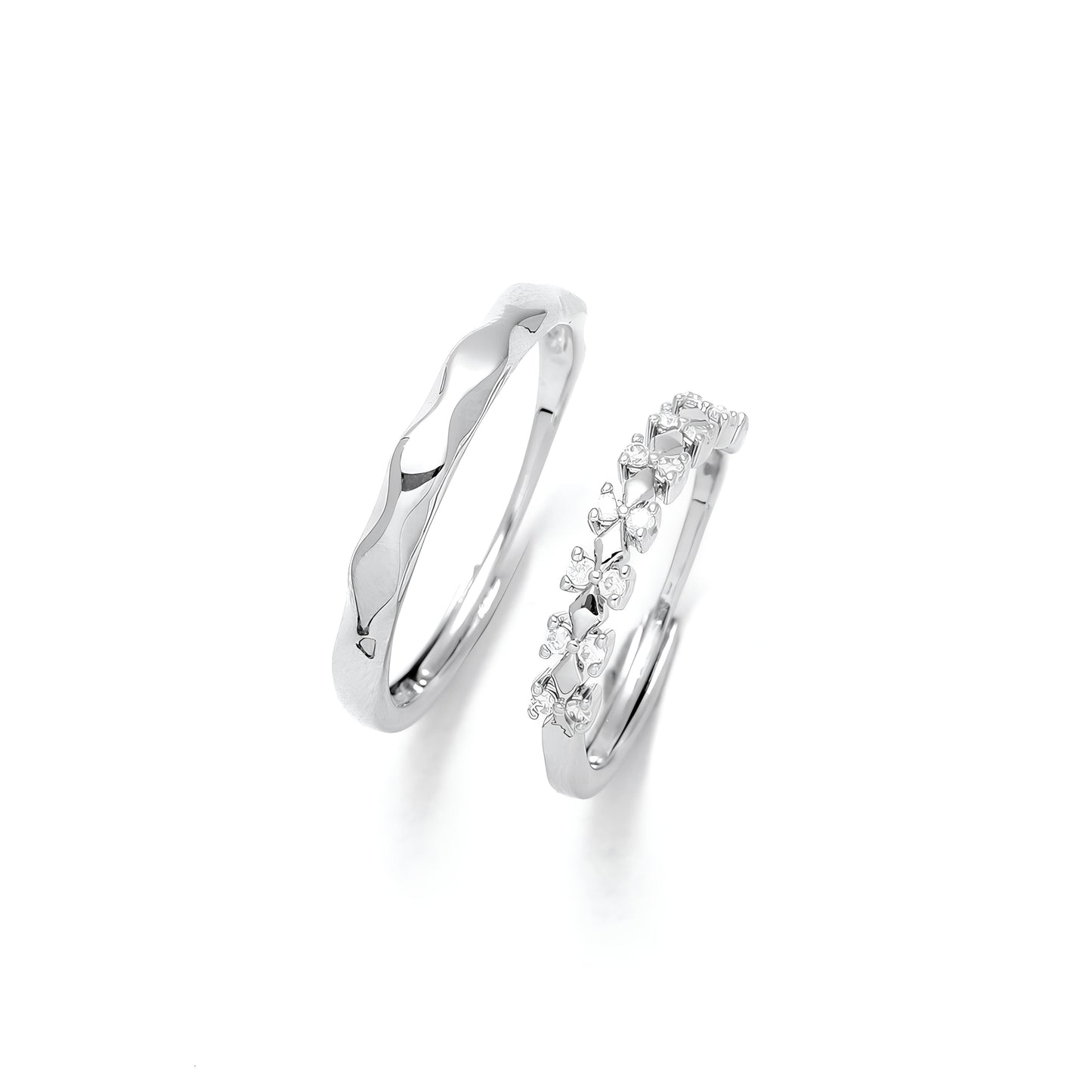 Silver Echo Him & Her Ring By Gleamy