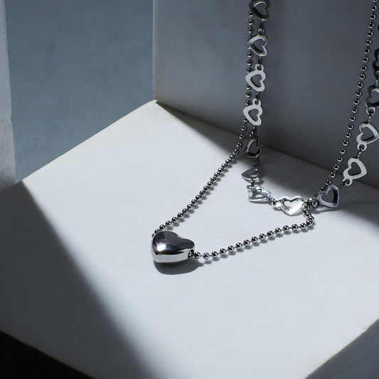 Falling In Love Silver Necklace By Gleamy