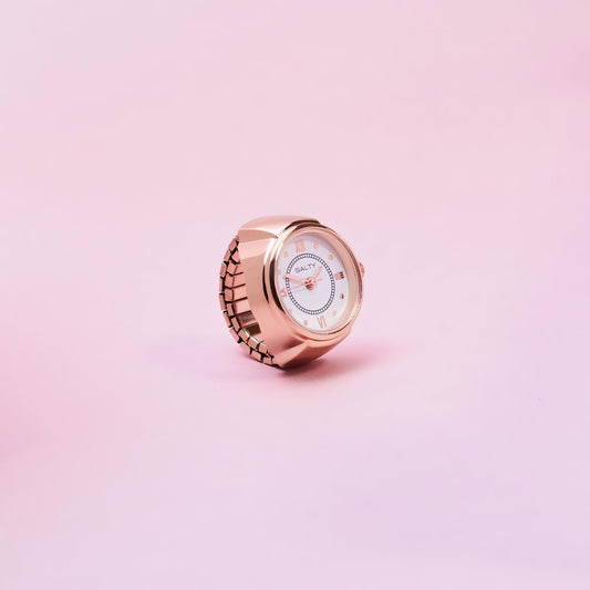 Girl Boss GLEAMY Watch Ring - Rose Gold By Gleamy