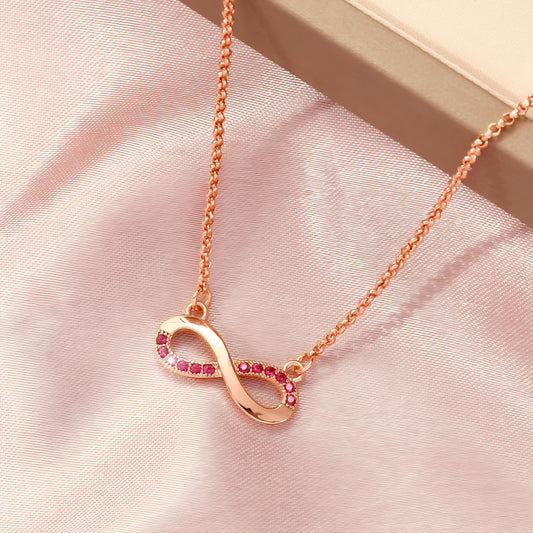 Eternal Connection Symbol Red Necklace By Gleamy
