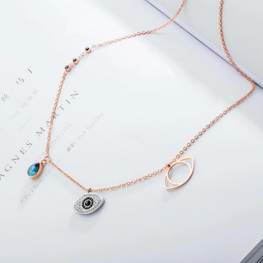 Sapphire Evil eye Necklace By Gleamy