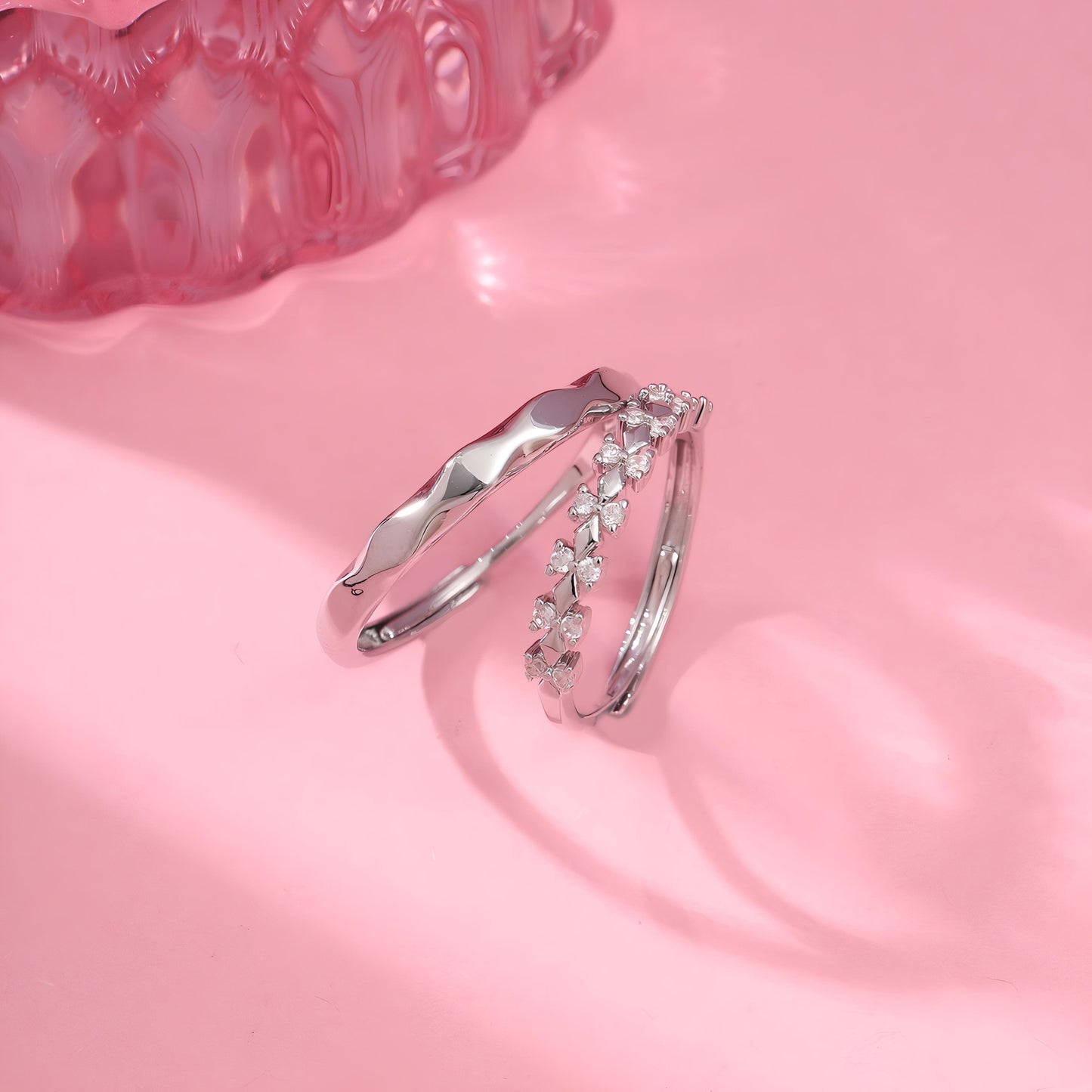 Silver Echo Him & Her Ring By Gleamy