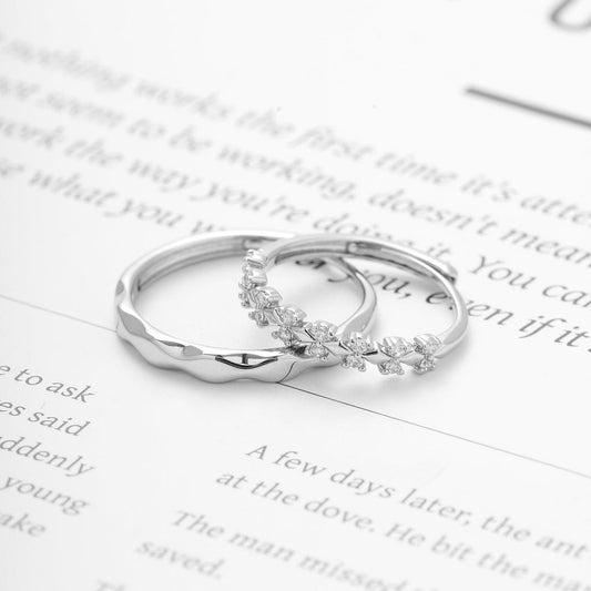Silver Echo Him & Her Ring By Gleamy